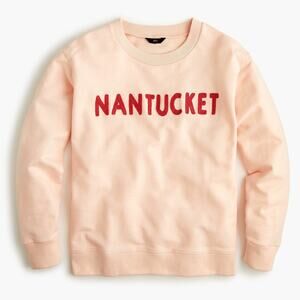 J.Crew, Small, Pink "Nantucket" Crewneck Sweatshirt, Cotton, Collectible, EUC
